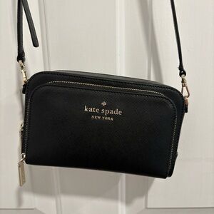KATE SPADE, black Staci Dual Zip Around Crossbody